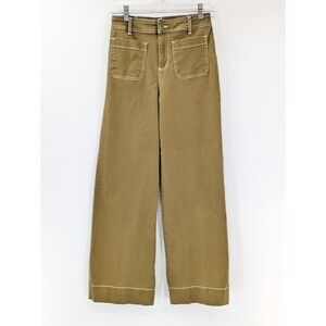 Bagatelle Green/Tan Wide Leg High Rise Baggy 90s Grunge Pants Size 2 26/30